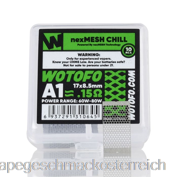 Wotofo Nexmesh Mesh Ersatzspulen 0,15 Ohm Nexmesh Chill A1 Vape Geschmack
